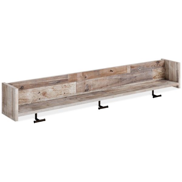  Neilsville Wall Mount Coat Rack w/Shelf, Whitewash 