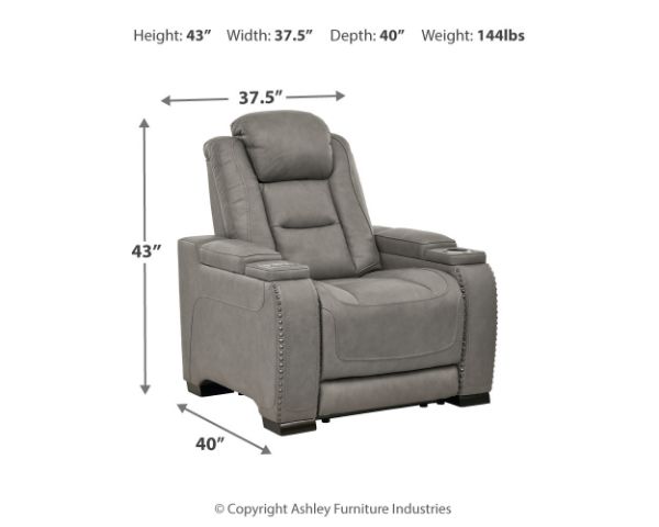  The Man-Den Power Recliner, Gray 