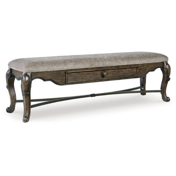  Maylee Dining Bench 63", Dark Brown 