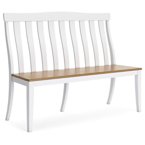  Ashbryn Dining Double Chair, White/Natural 