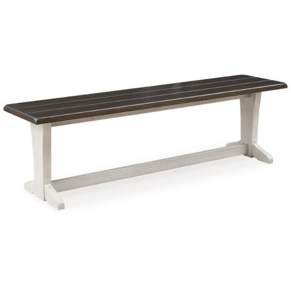  Darborn Dining Bench 62", Gray/Brown 
