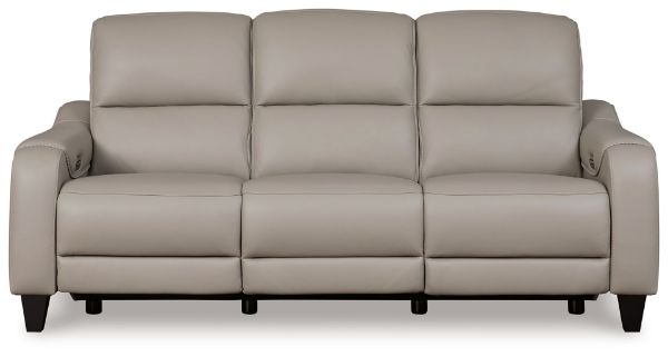  Mercomatic Leather Power Reclining Sofa, Gray 