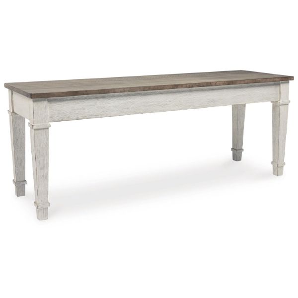  Skempton Storage Bench, White/Light Brown 