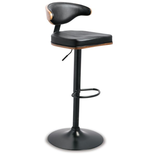  Bellatier Adjustable Height Bar Stool, Brown/Black 