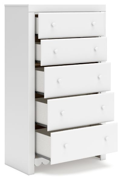  Mollviney Chest of Drawers, White 