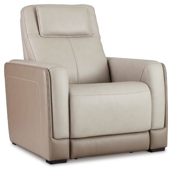 Battleville Leather Power Recliner, Almond 