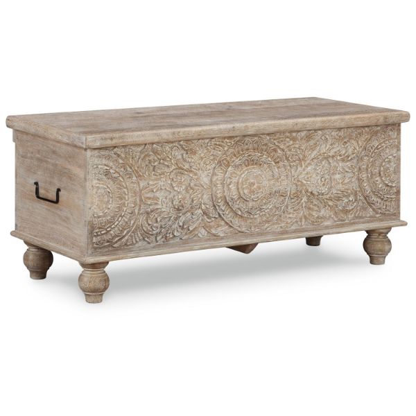  Fossil Ridge Storage Bench, Beige 
