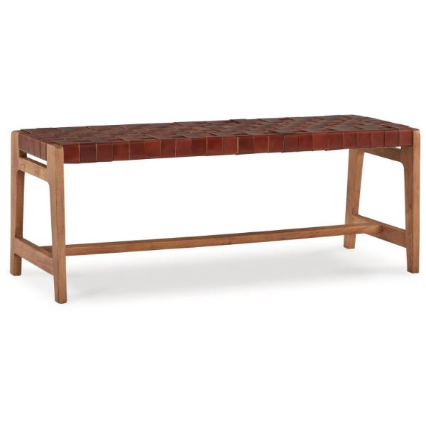  Lemmund Accent Bench, Natural/Brown 