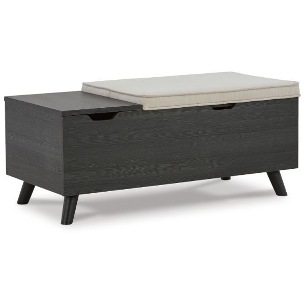  Yarlow Storage Bench, Linen/Gray 