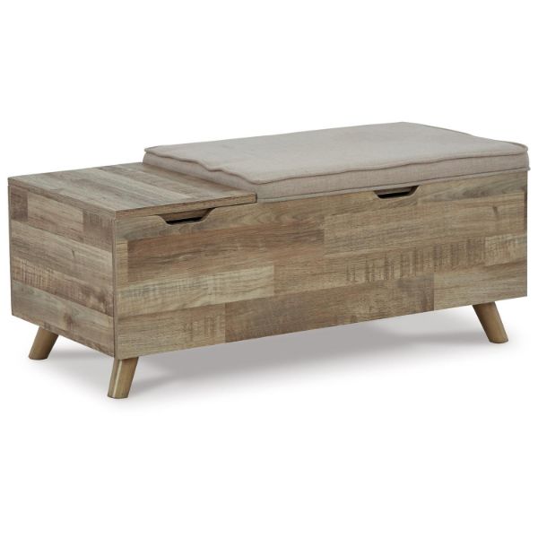  Gerdanet Storage Bench, Beige/Brown 