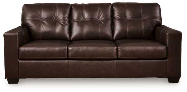 Santorine Dark Brown Leather Queen Sleeper 