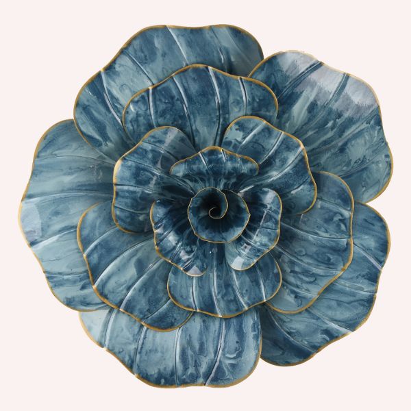 Metal Wall Decor Lt Drk Blue 