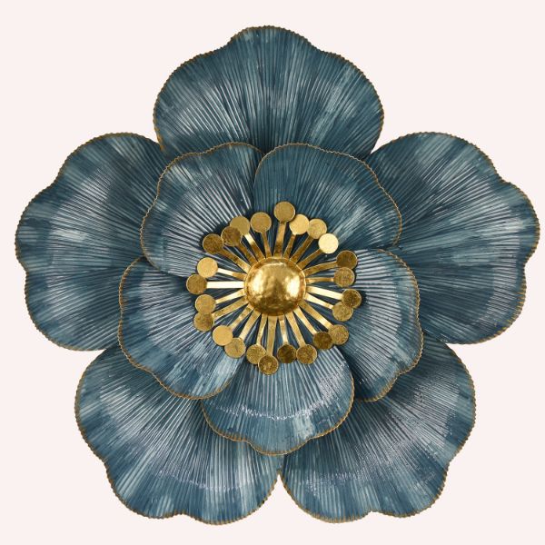 Metal Decor Flower Blue 