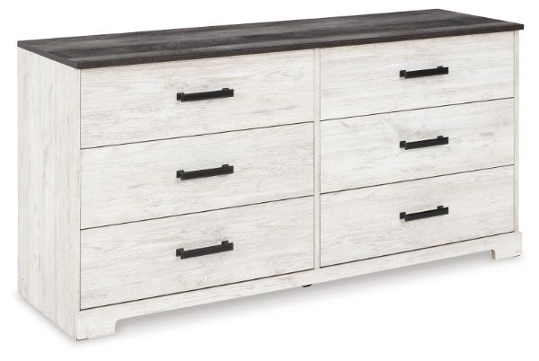  Shawburn Dresser, Whitewash/Charcoal Gray 