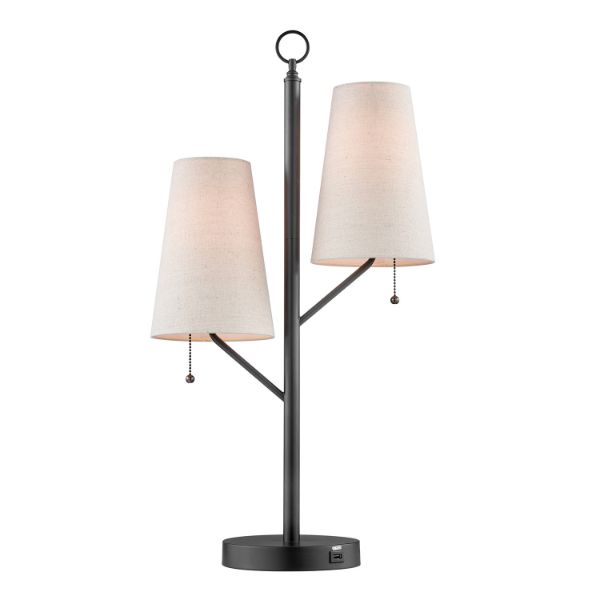 Linnea Two Light Meatl Table Lamp 