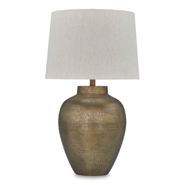 Aluminum In Gold Patina Table Lamp 