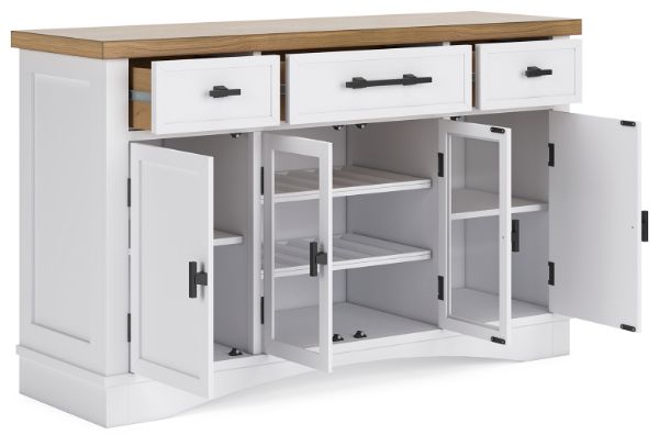  Ashbryn Dining Server, White/Natural 