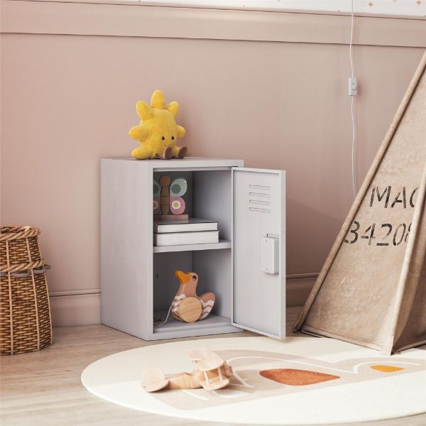  Casey Kids Metal Storage Locker, Dove Gray 