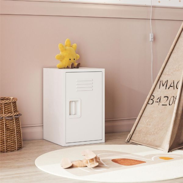  Casey Kids Metal Storage Locker, White 