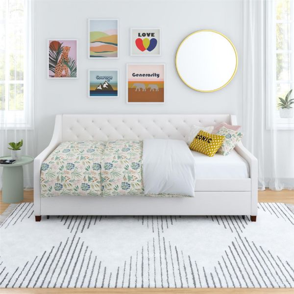  Novogratz Daybed and Trundle, Ivory Linen 