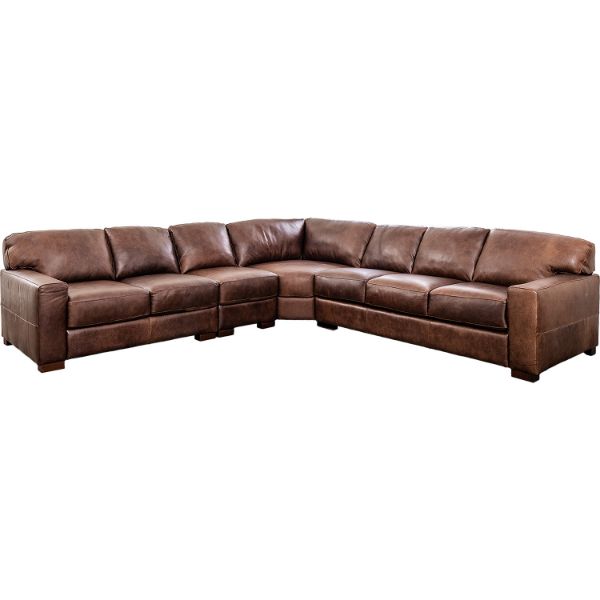 Ana 4 Piece All Italian Leather Sectional with RAF Sleeper 