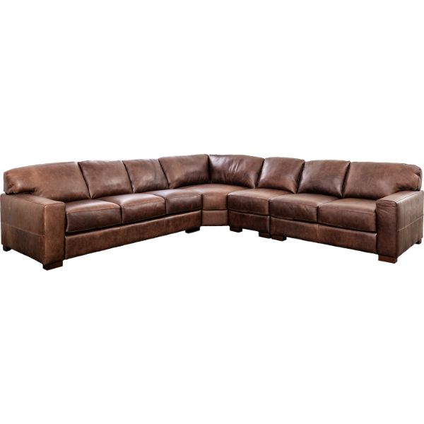 Ana 4 Piece All Italian Leather Sectional with LAF Sleeper 