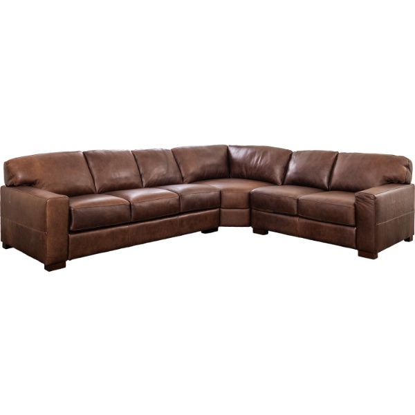 Ana 3 Piece All Italian Leather Sectional with LAF Sleeper 
