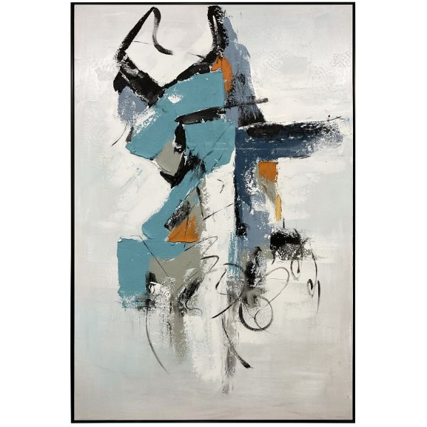Large Abstract Blue Green Neutral 