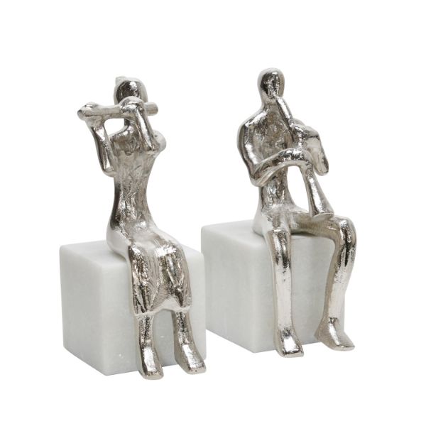 Set of two Musicians On Marble Base 