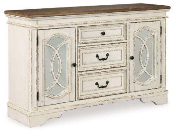  Realyn Dining Server, Chipped White 
