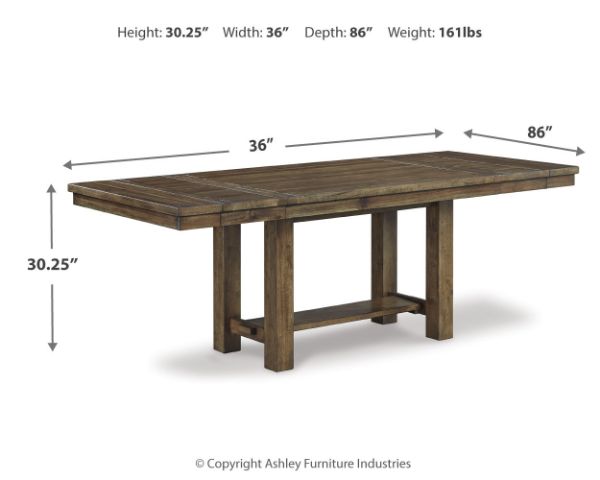  Moriville Dining Extension Table, Grayish Brown 