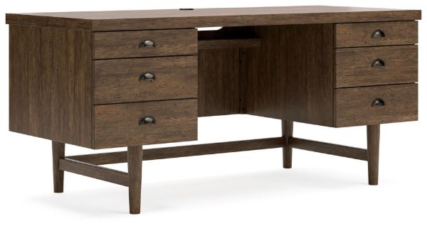  Austanny Home Office Desk 67", Warm Brown 