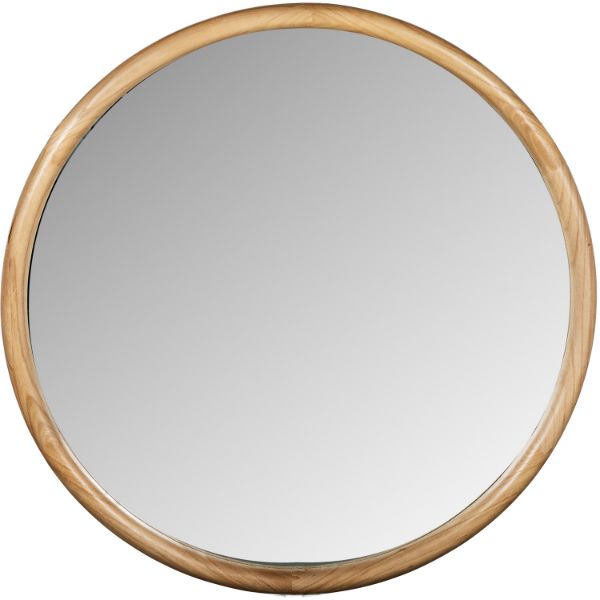 Round Natural Finish Mirror 