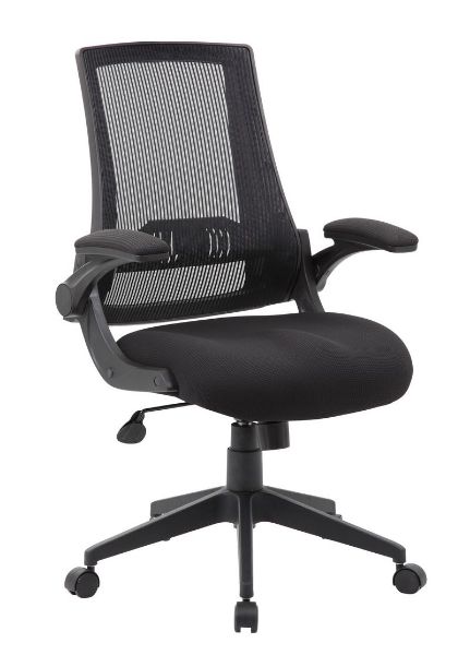 Boss Black Mesh Flip Arm Chair 