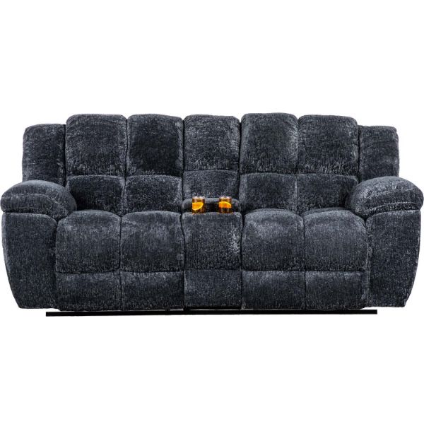 Universe Charcoal Reclining Console Loveseat 