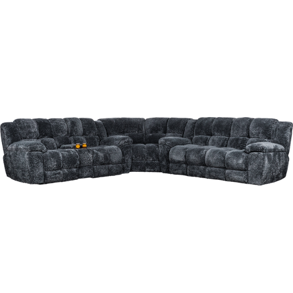 Universe Charcoal Reclining Sectional 
