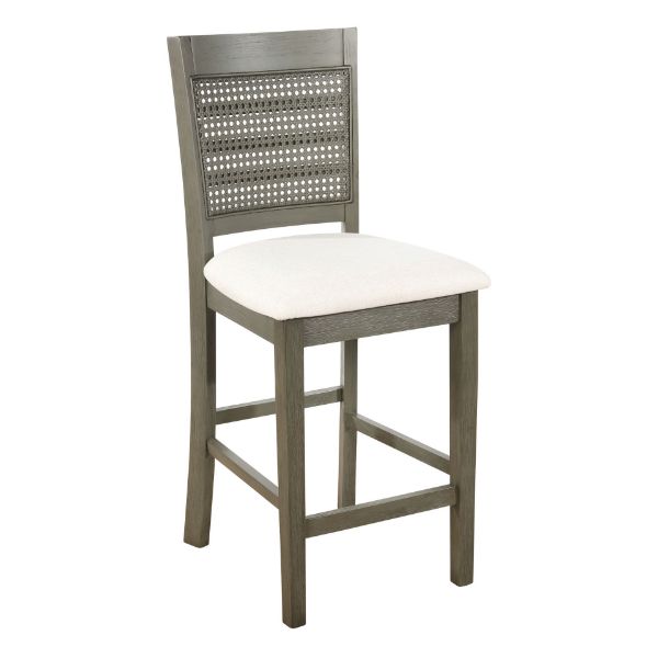  Walden 24" Cane Back Counter Stool 2-Pack, Gray 