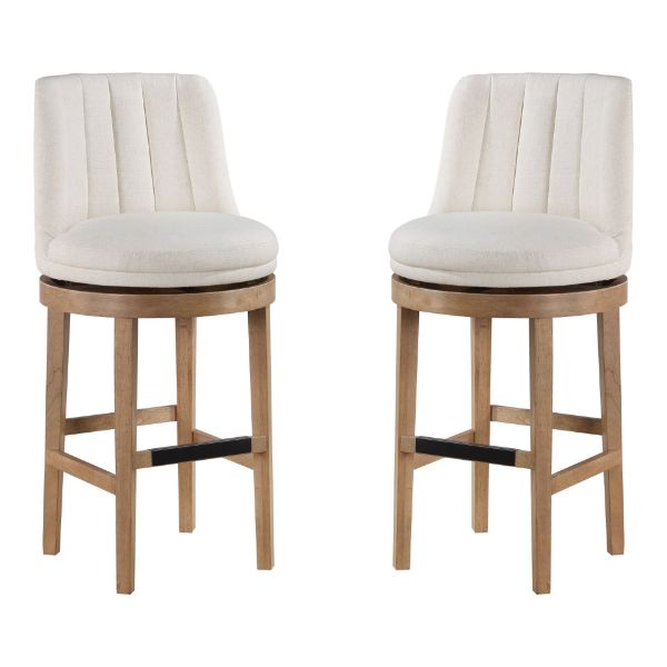  Rowan Swivel Barstool 2-Pack, White 