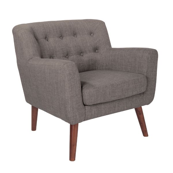 Mill Lane Chair in Cement Fabric with Coffee Legs 1 Mill Lane Chair in Cement Fabric with Coffee Legs