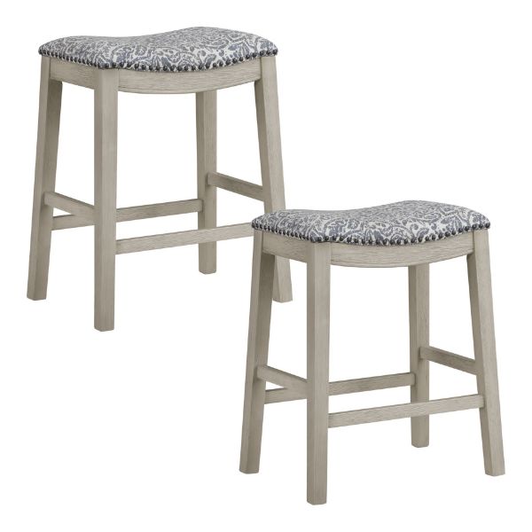 Damask 24" Saddle Stool 2-Pack 