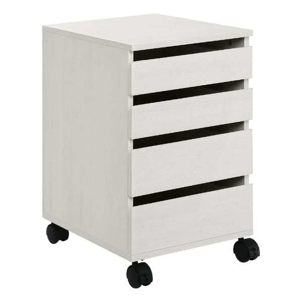  Holly Four Drawer Mobile Storage Cart, White 