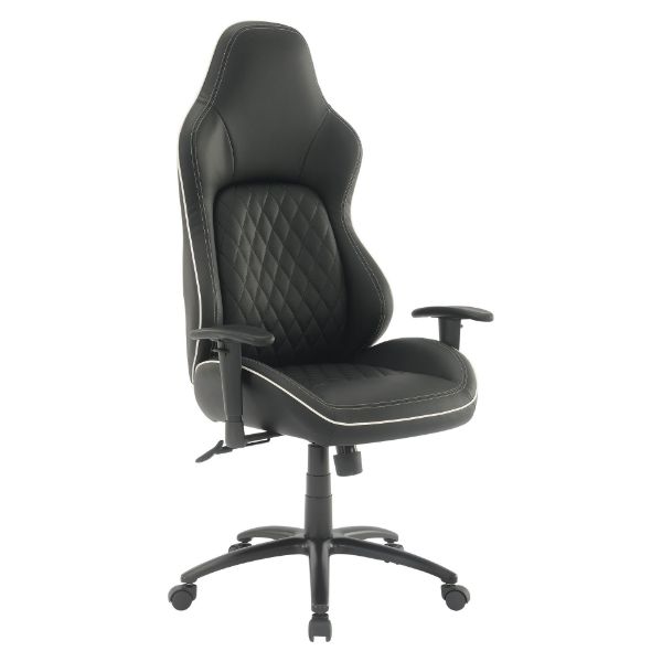  High Stakes Bonded Leather Gaming Chair, White 