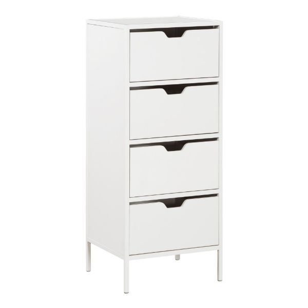  Freeport Four Drawer Accent Storage Cabinet, White 