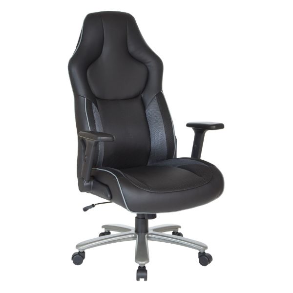  Big and Tall Bonded Leather Gaming Chair, Gray 