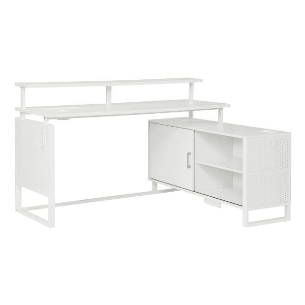 Ace 60" x 50" L-Shape Desk, White