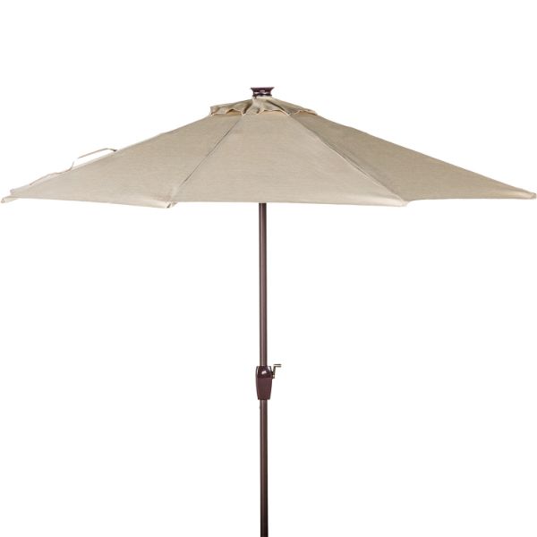 9' Solar Auto Tilt Umbreall Brown 