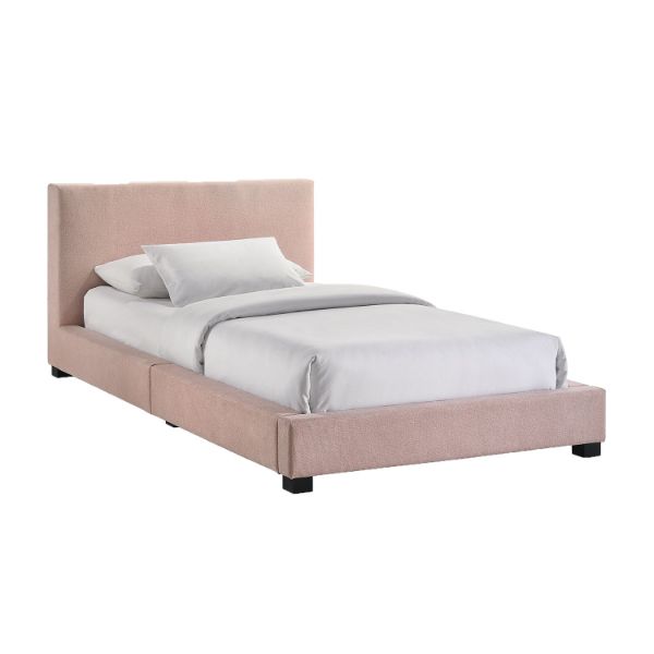  Twin Upholstered Bed, Pink 