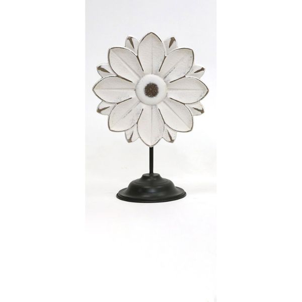 White Flower On Base Metal Large 