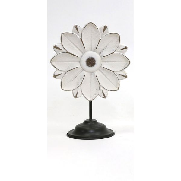 White Flower On Base Metal Small 