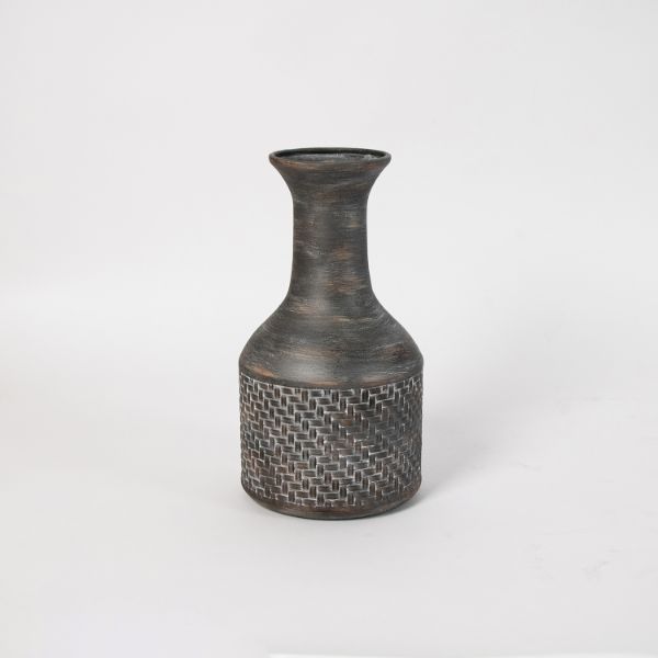 Metal Antique Bronze Finish Bottle Vase 
